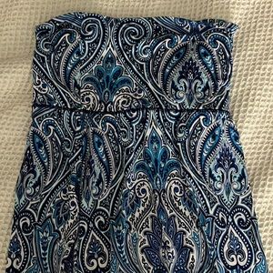 Fold over waist blue maxi skirt